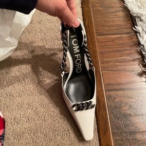Like New TOM FORD Pointed Slingback Pumps with Chain